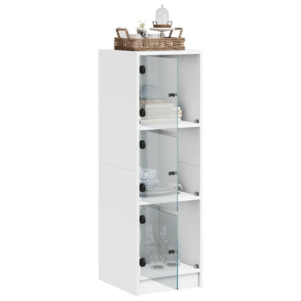 skab med glaslåger 35x37x109 cm hvid
