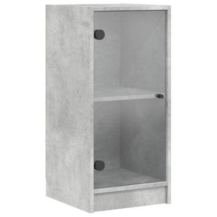 skab med glaslåger 35x37x75,5 cm betongrå