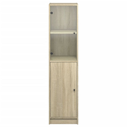 skab med glaslåge 35x37x142 cm sonoma-eg