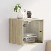 sengebord med glaslåger 35x37x35 cm sonoma-eg