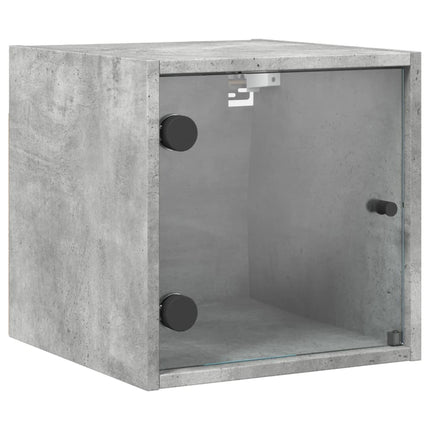 sengeborde 2 stk. med glaslåger 35x37x35 cm betongrå
