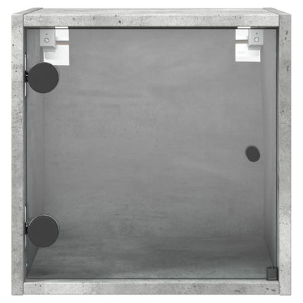 sengeborde 2 stk. med glaslåger 35x37x35 cm betongrå