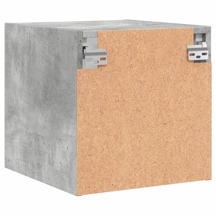sengeborde 2 stk. med glaslåger 35x37x35 cm betongrå