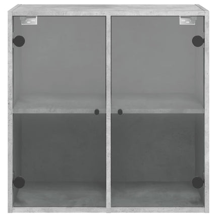 skab med glaslåger 68x37x68,5 cm betongrå