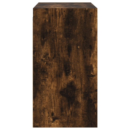 skab med glaslåger 68x37x68,5 cm røget egetræsfarve