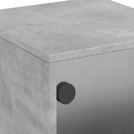 sengeborde 2 stk. med glaslåger 35x37x50 cm betongrå