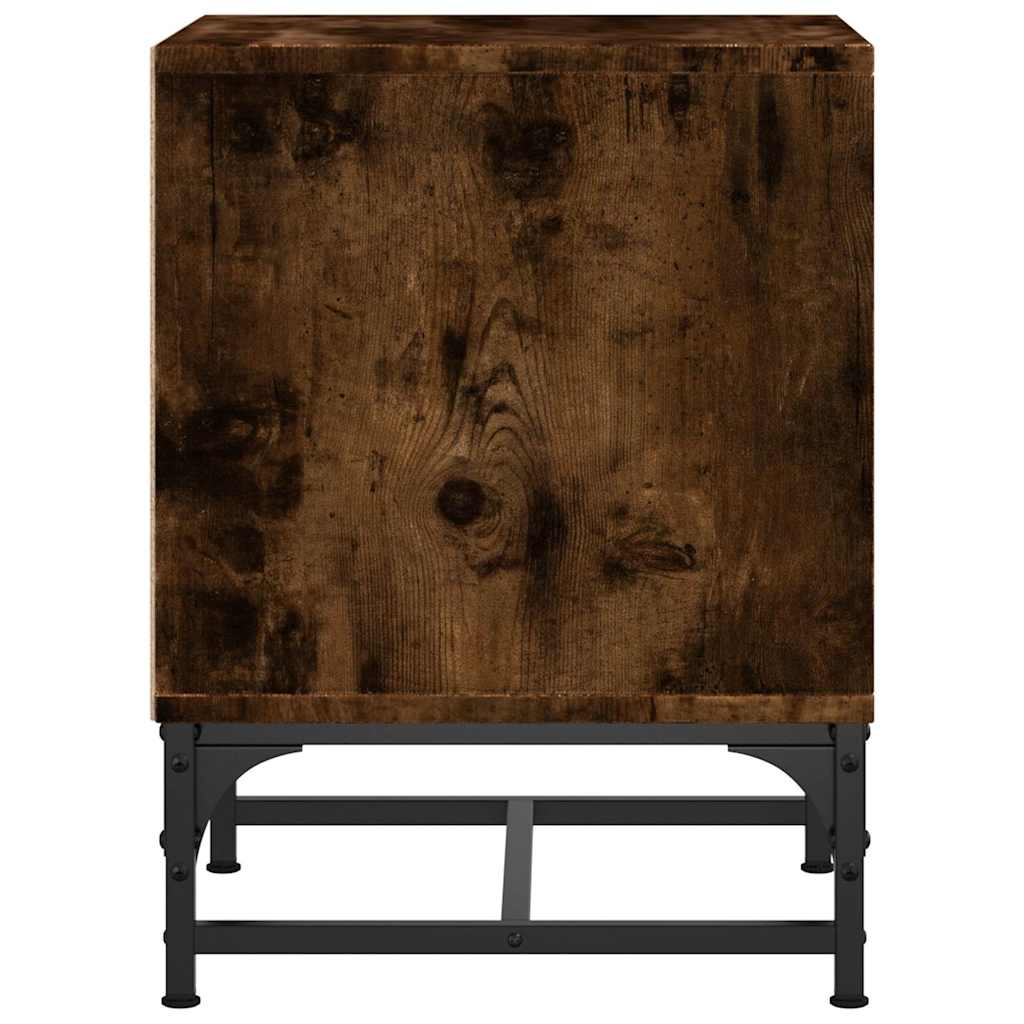 sengebord med glaslåger 35x37x50 cm røget egetræsfarve