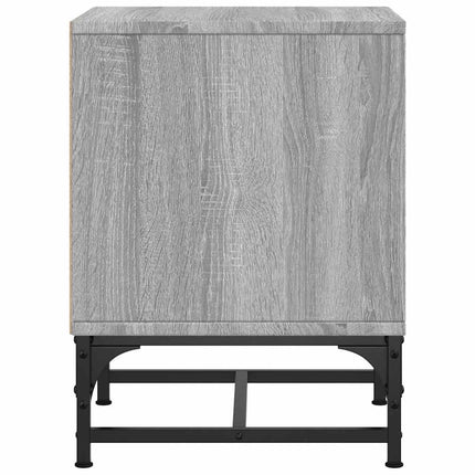 sengebord med glaslåger 35x37x50 cm grå sonoma-eg