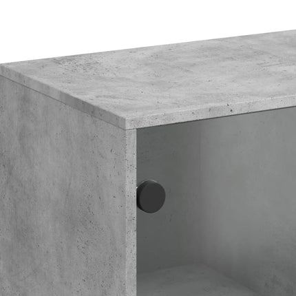 skab med glaslåger 69x37x100 cm betongrå