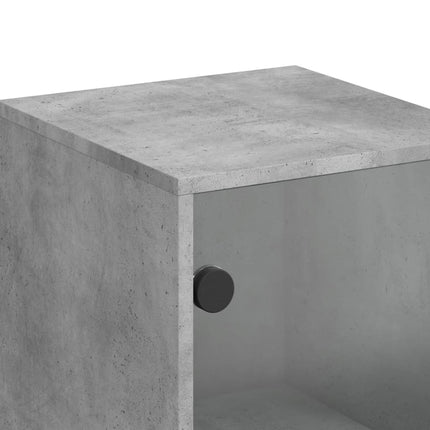skab med glaslåge 35x37x100 cm betongrå