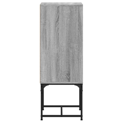 skab med glaslåge 35x37x100 cm grå sonoma-eg