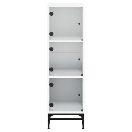 skab med glaslåger 35x37x120 cm hvid