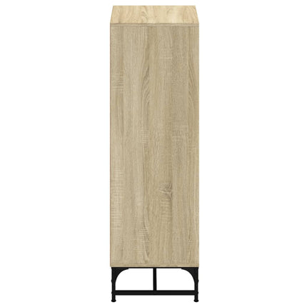 skab med glaslåger 35x37x120 cm sonoma-eg