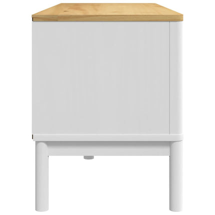 tv-bord FLORO 114x43x55 cm massivt fyrretræ hvid