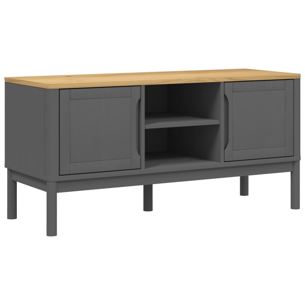 tv-bord FLORO 114x43x55 cm massivt fyrretræ grå