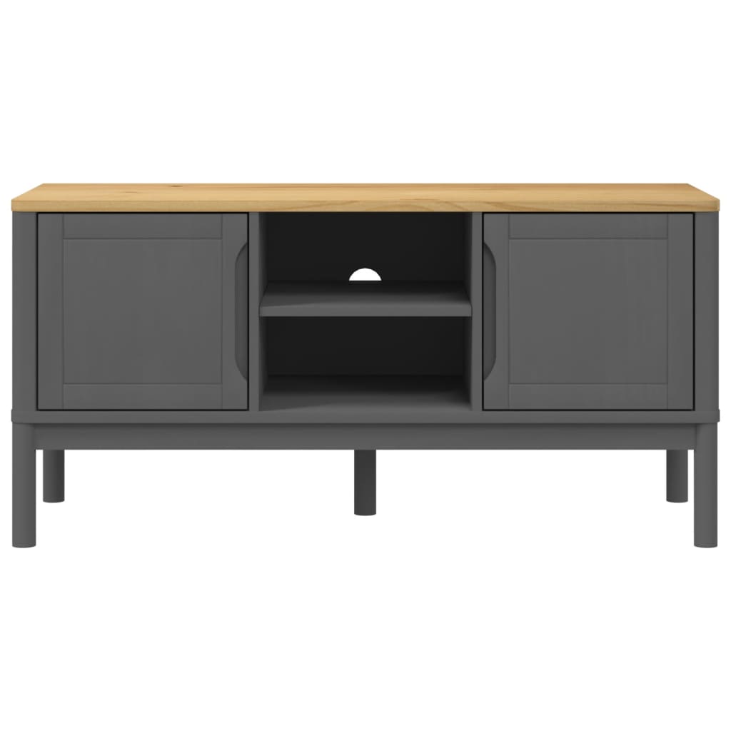 tv-bord FLORO 114x43x55 cm massivt fyrretræ grå