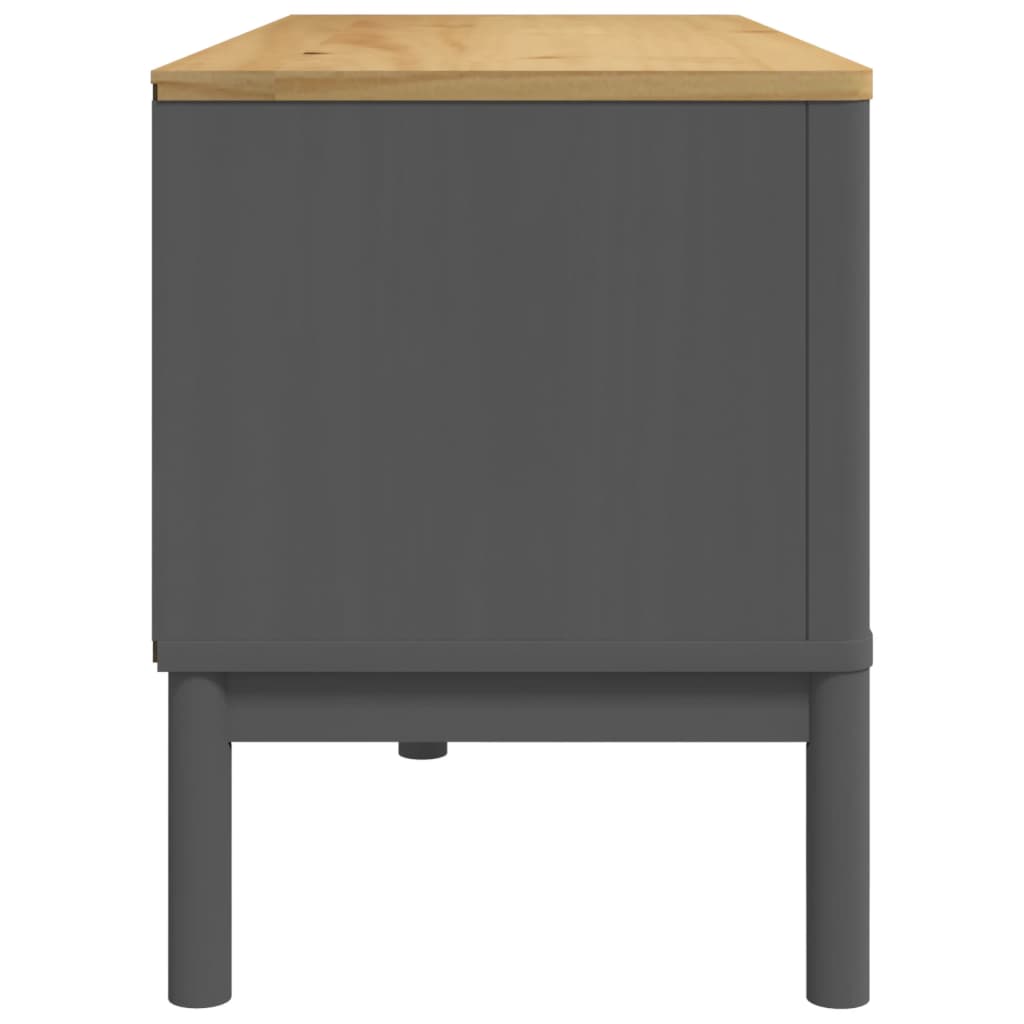 tv-bord FLORO 114x43x55 cm massivt fyrretræ grå