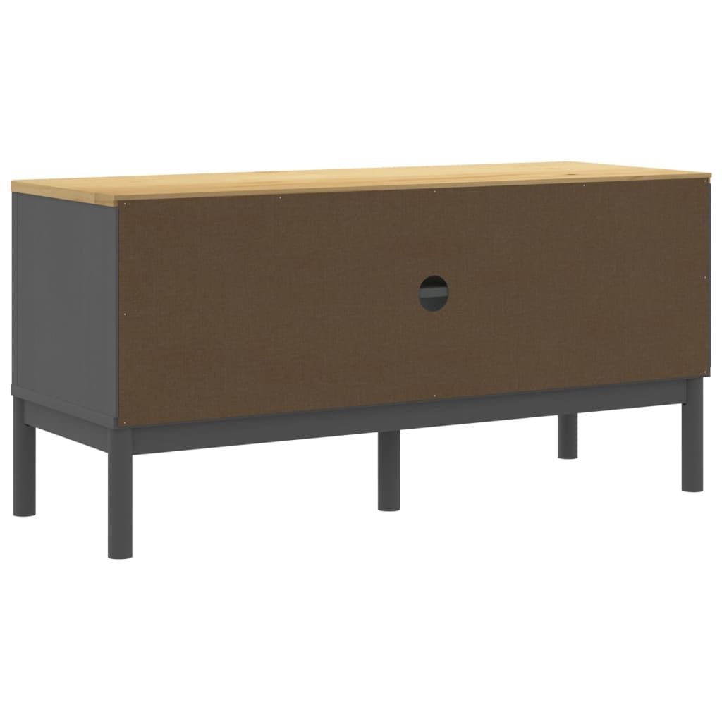 tv-bord FLORO 114x43x55 cm massivt fyrretræ grå