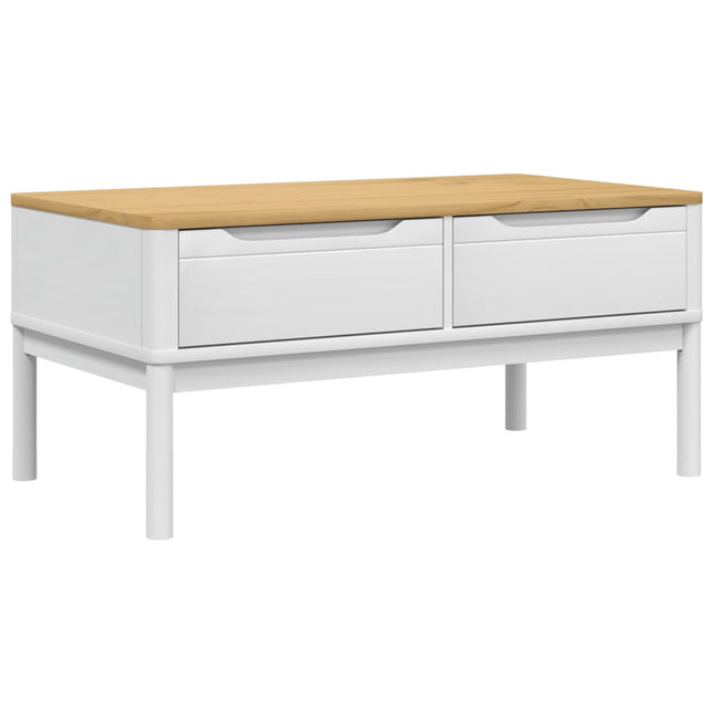 sofabord FLORO 99x55,5x45 cm massivt fyrretræ hvid