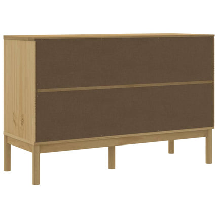 skænk FLORO 114x43x74 cm massivt fyrretræ gyldenbrun