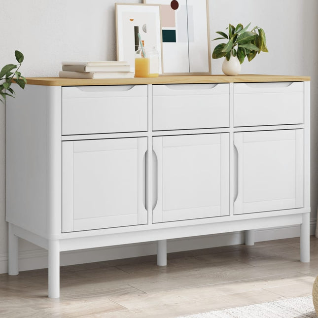 skænk FLORO 114x43x74 cm massivt fyrretræ hvid