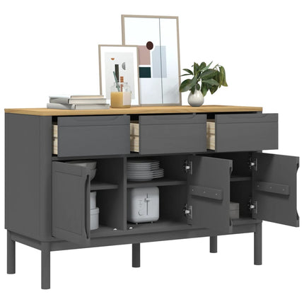 skænk FLORO 114x43x74 cm massivt fyrretræ grå