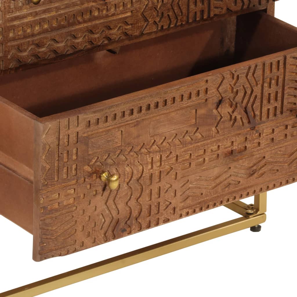 kommode 55x30x76 cm massivt mangotræ og jern