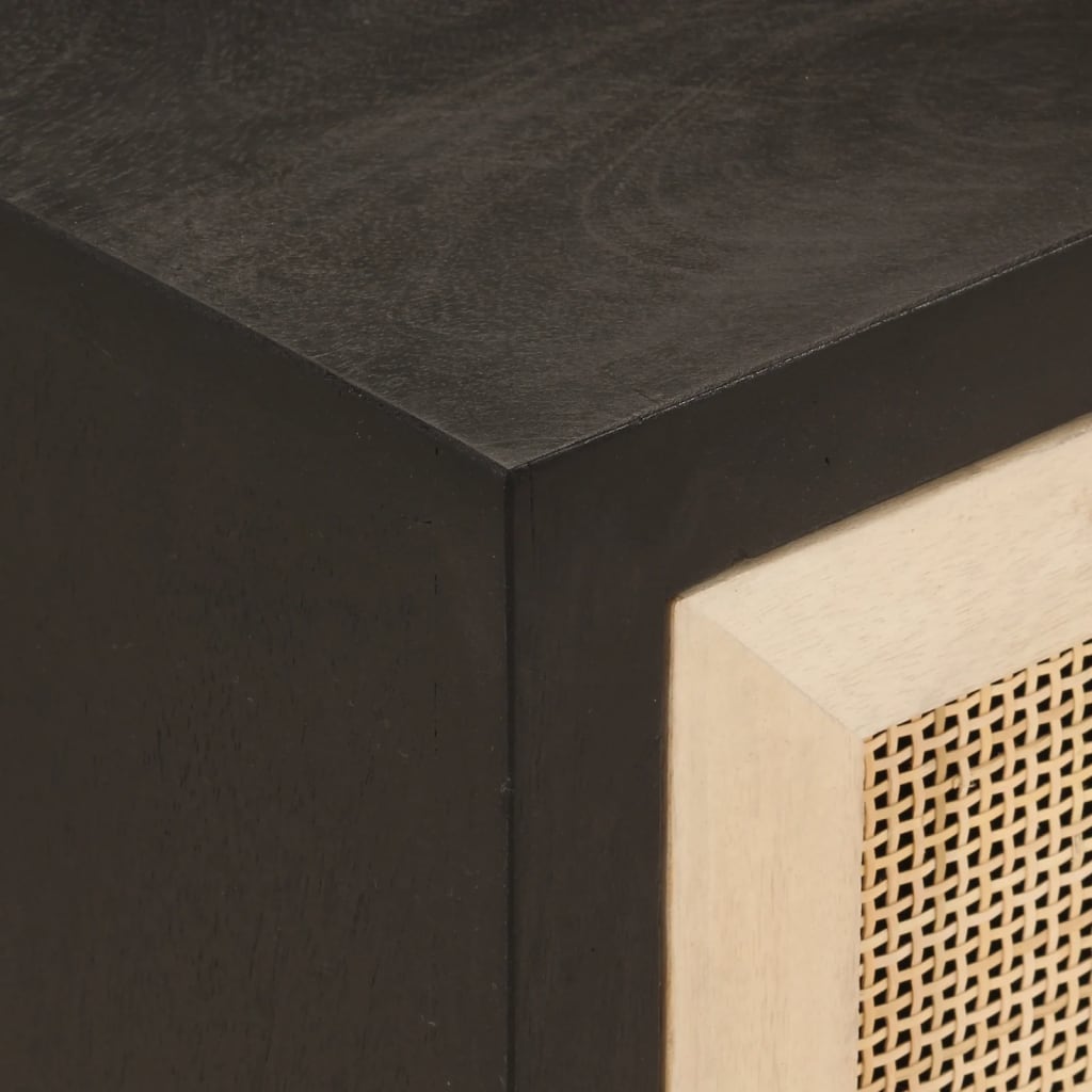 sengebord 40x30x50 cm massivt mangotræ og jern sort