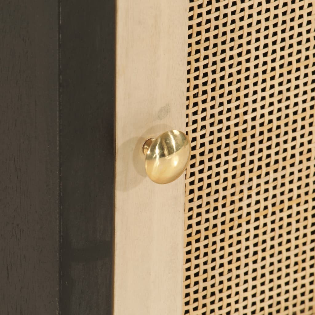 sengebord 40x30x50 cm massivt mangotræ og jern sort