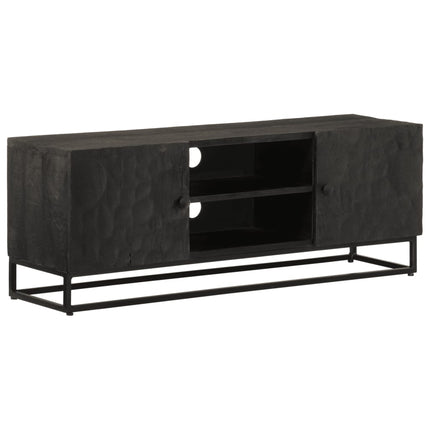 tv-bord 110x30x40 cm massivt mangotræ og jern sort