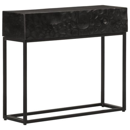 konsolbord 90x30x76 cm massivt mangotræ og jern sort