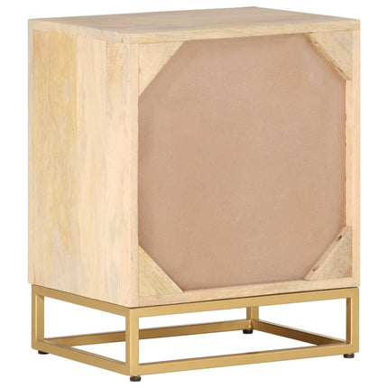 sengebord 40x30x50 cm massivt mangotræ og jern