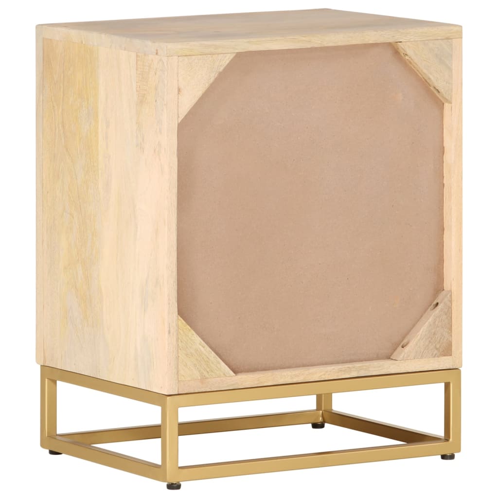 sengebord 40x30x50 cm massivt mangotræ og jern