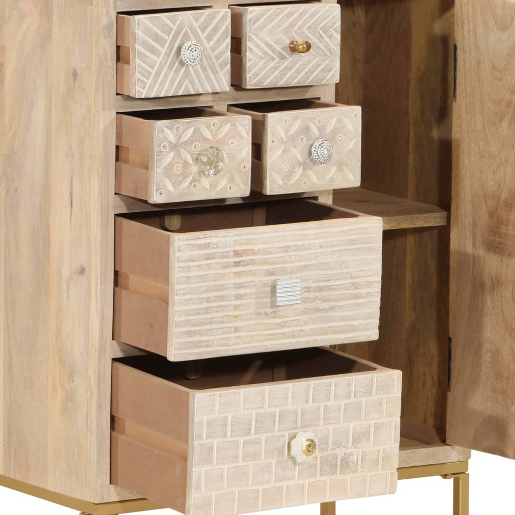 skænk 55x30x76 cm massivt mangotræ og jern