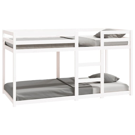 køjeseng 90x200 cm massivt fyrretræ hvid