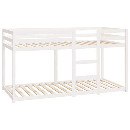 køjeseng 90x200 cm massivt fyrretræ hvid
