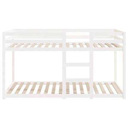 køjeseng 90x200 cm massivt fyrretræ hvid