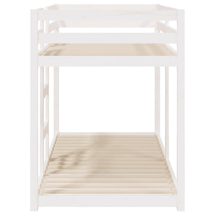 køjeseng 90x200 cm massivt fyrretræ hvid