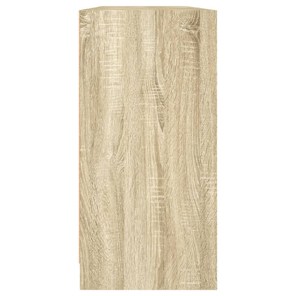 bogreol med låger 204x37x75 cm konstrueret træ sonoma-eg