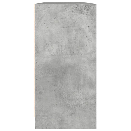 bogreol med låger 204x37x75 cm konstrueret træ betongrå