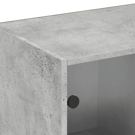 bogreol med låger 204x37x75 cm konstrueret træ betongrå