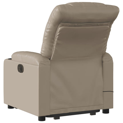 løftestol med massagefunktion kunstlæder cappuccino