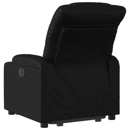 massagestol med løftefunktion kunstlæder sort