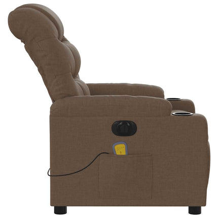 eldrevet massagestol stof brun