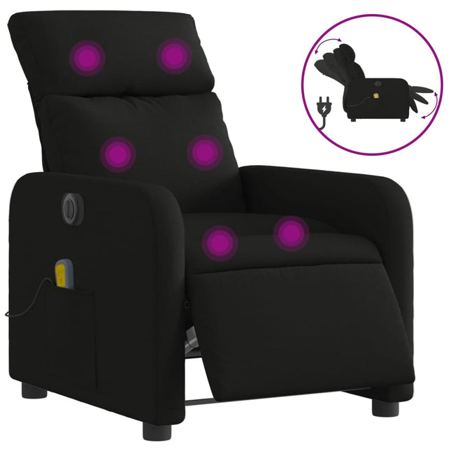 eldrevet massagestol stof sort