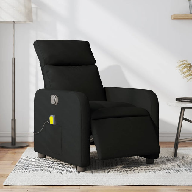 eldrevet massagestol stof sort