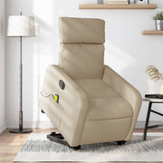 elektrisk massagestol med løftefunktion cremefarvet