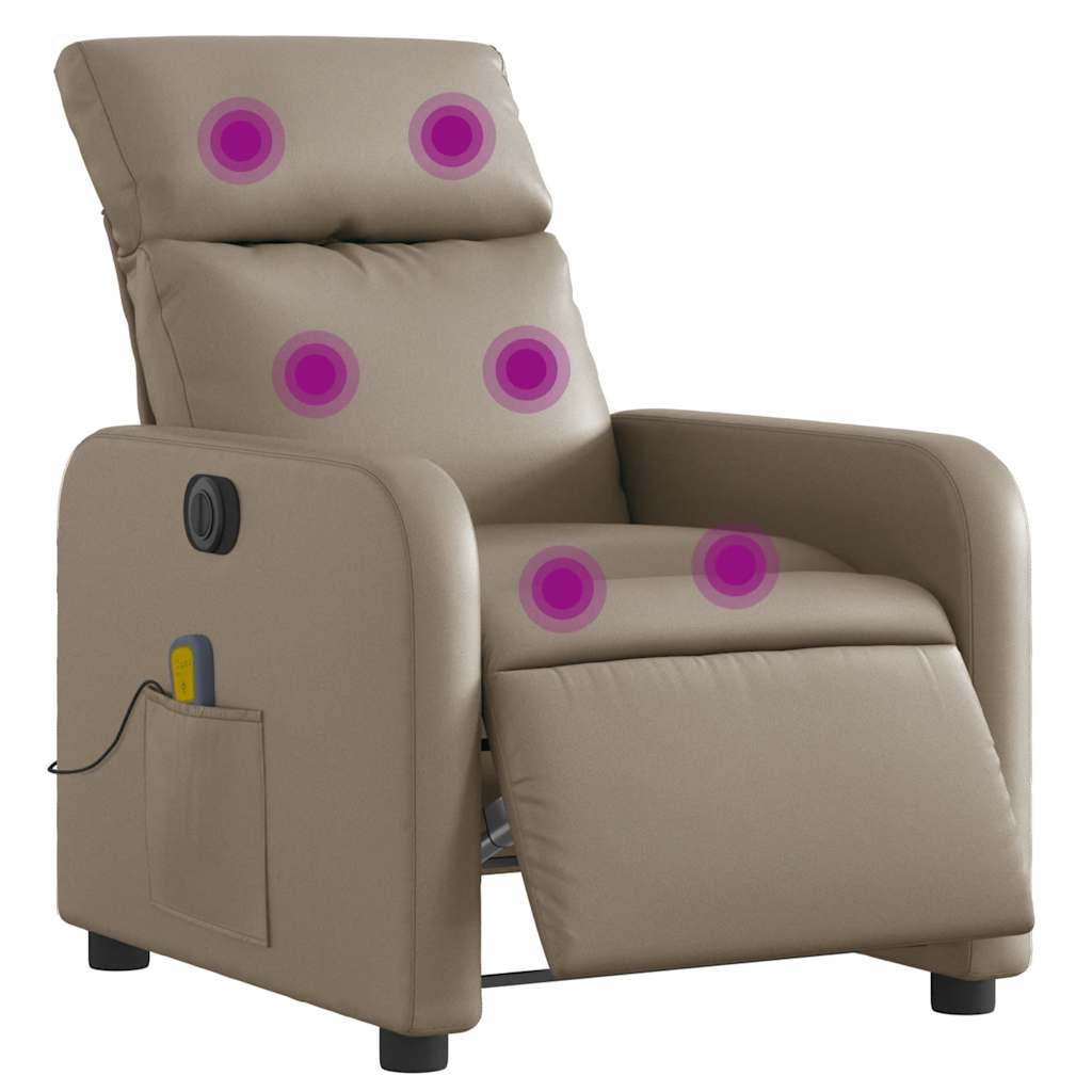 eldrevet massagestol kunstlæder cappuccinofarvet