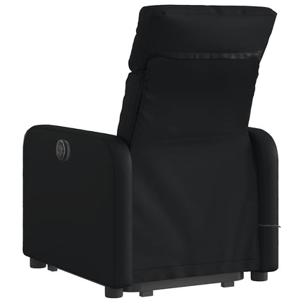 massagestol med løftefunktion kunstlæder sort