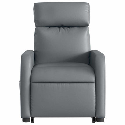 massagestol med løftefunktion kunstlæder grå